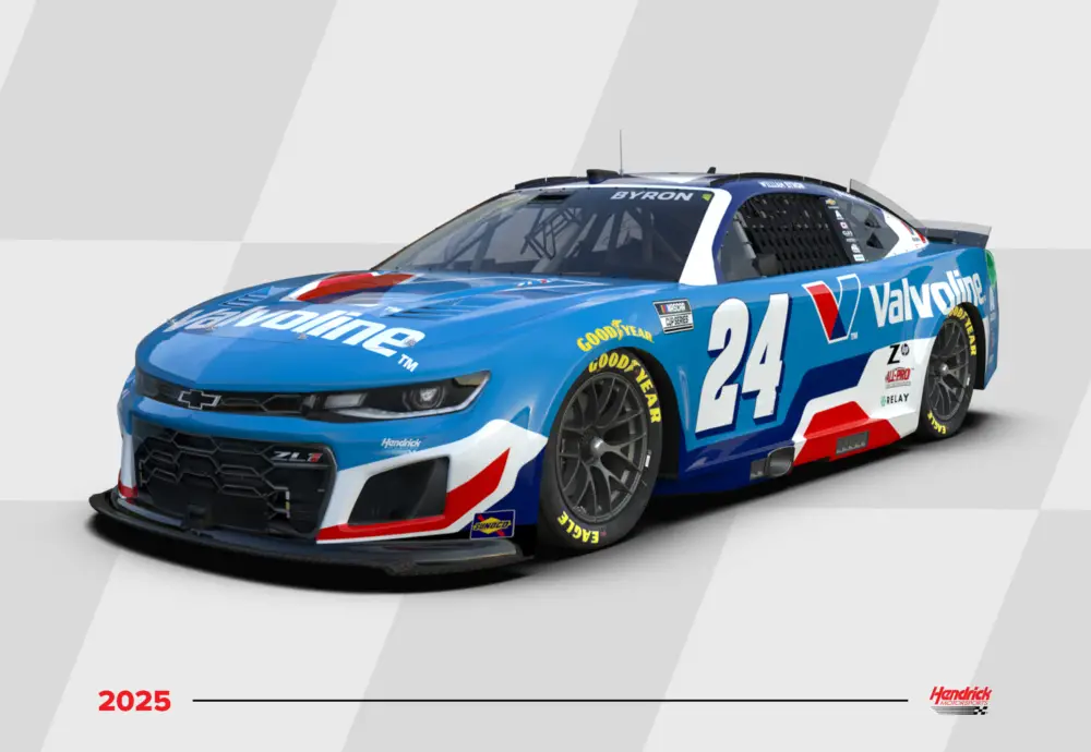 William Byron 2025 Valvoline paint scheme No. 24 Hendrick Motorsports NASCAR Cup Series