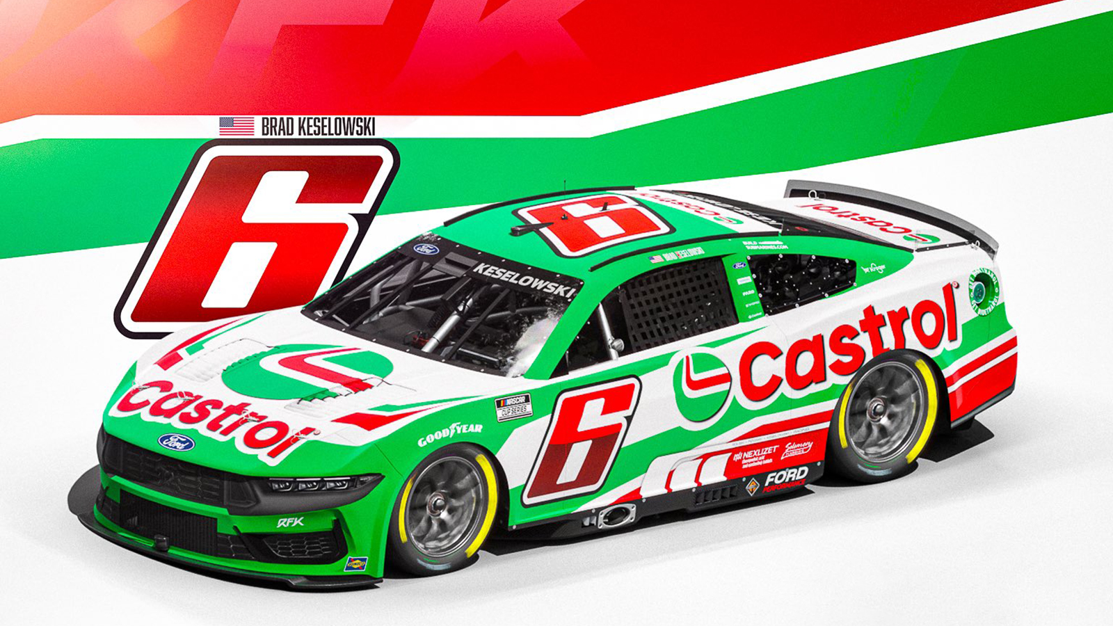 Brad Keselowski 2025 Castrol paint scheme No. 6 RFK Racing NASCAR Cup Series