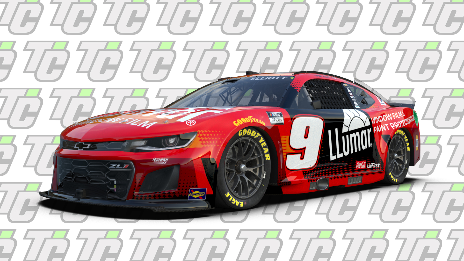 Chase Elliott 2025 Llumar Window Film paint scheme Hendrick Motorsports NASCAR Cup Series