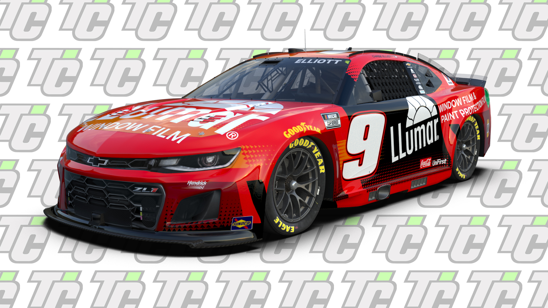 Chase Elliott 2025 Llumar Window Film paint scheme Hendrick Motorsports NASCAR Cup Series