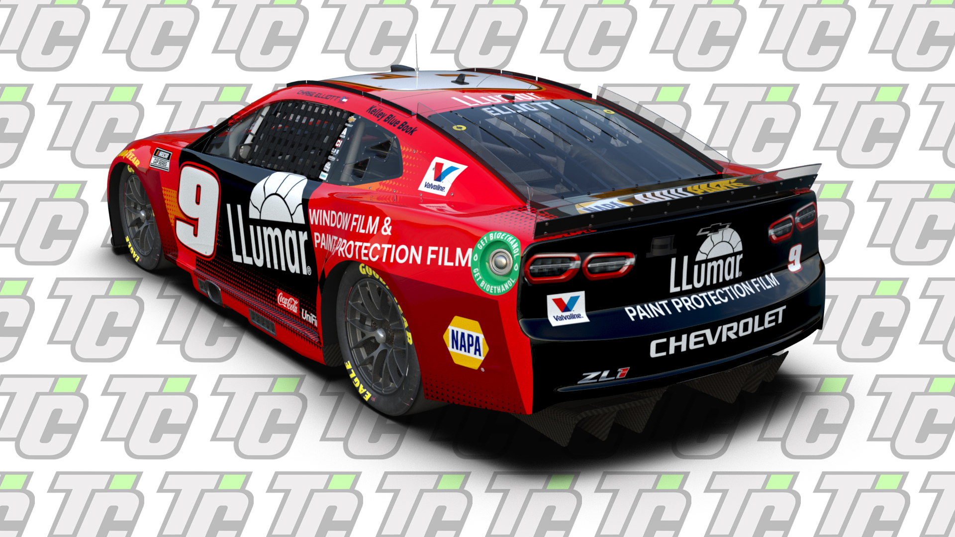 Chase Elliott 2025 Llumar Window Film paint scheme Hendrick Motorsports NASCAR Cup Series