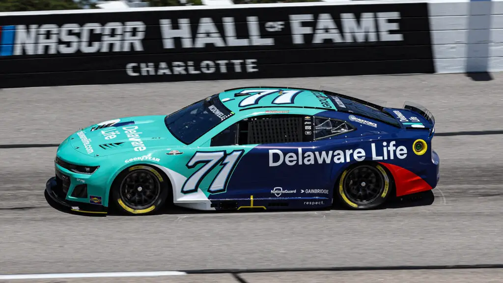 Michael McDowell 2025 Delaware Life paint scheme Spire Motorsports NASCAR Cup Series