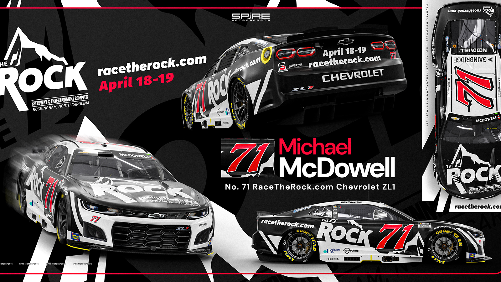 Michael McDowell Rockingham Speedway paint scheme Spire Motorsports Martinsville Speedway