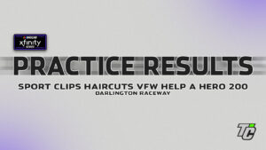 Sport Clips Haircuts VFW Help a Hero 200 practice results NASCAR Xfinity Series at Darlington Raceway