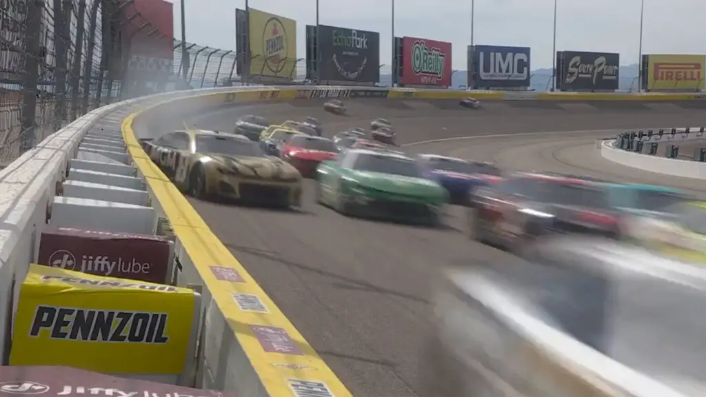 Kyle Busch suffered a detached wheel in Sunday's Pennzoil 400 at Las Vegas, which ruined his day