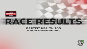 Baptist Health 200 race results Homestead-Miami Speedway NASCAR Craftsman Truck Series