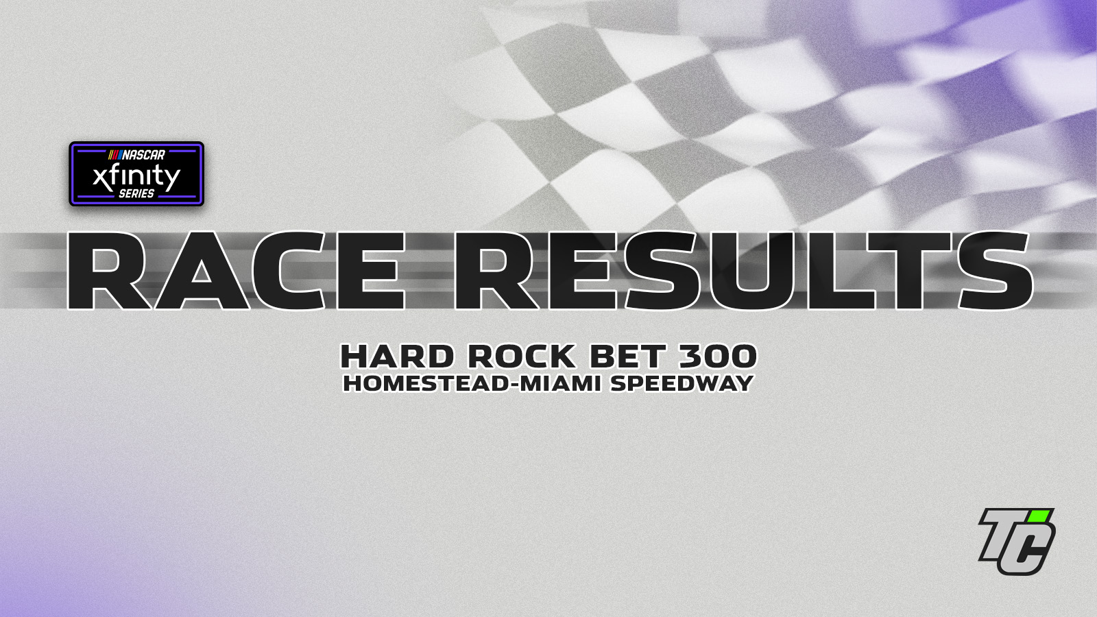 Hard Rock Bet 300 race results NASCAR Xfinity Series Homestead-Miami Speedway