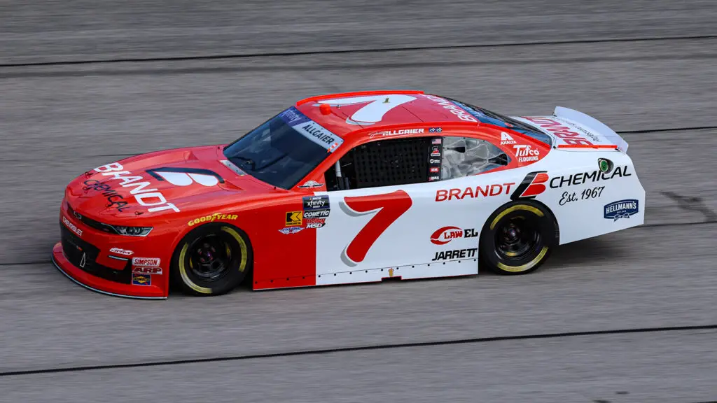 Justin Allgaier 2025 Darlington Throwback paint scheme BRANDT JR Motorsports NASCAR Xfinity Series