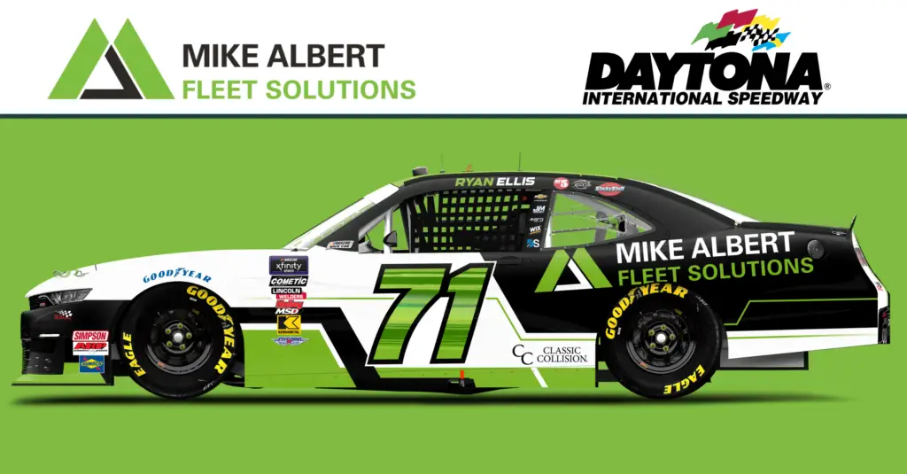 Ryan Ellis 2025 Mike Albert Fleet Solutions paint scheme DGM Racing NASCAR Xfinity Series