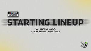 Wurth 400 starting lineup 2025 NASCAR Cup Series race at Texas Motor Speedway