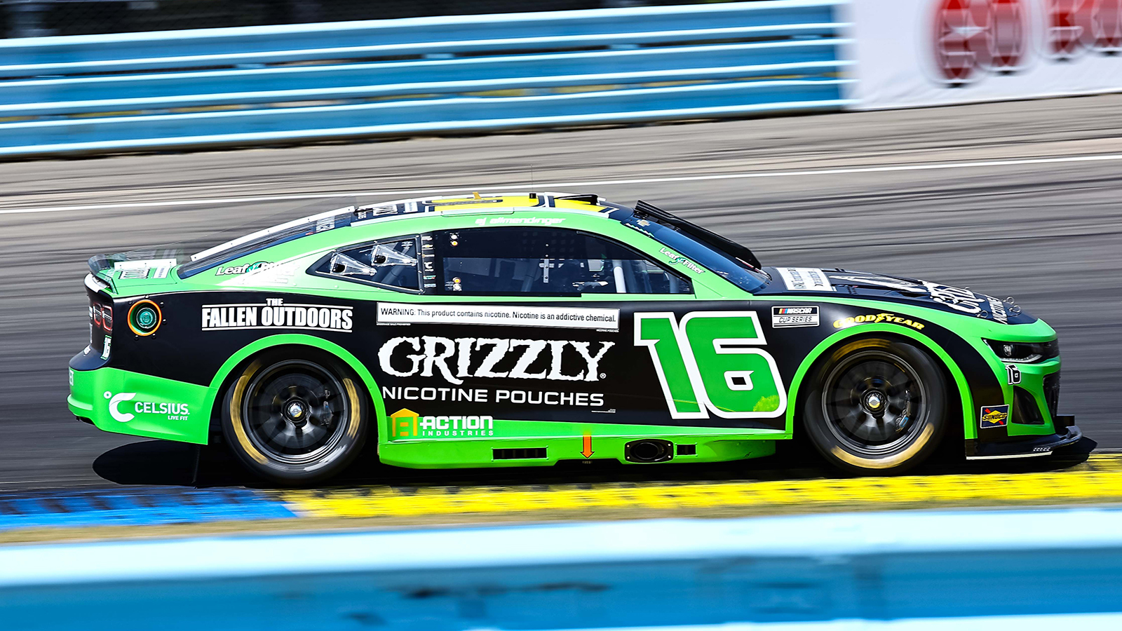 AJ Allmendinger 2025 Grizzly Nicotine Pouches paint scheme Kaulig Racing NASCAR Cup Series