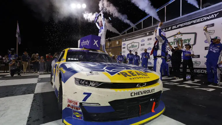 Justin Allgaier took his third win of the 2025 NASCAR Xfinity Series season in Saturday's Tennessee Lottery 250 at Nashville Superspeedway