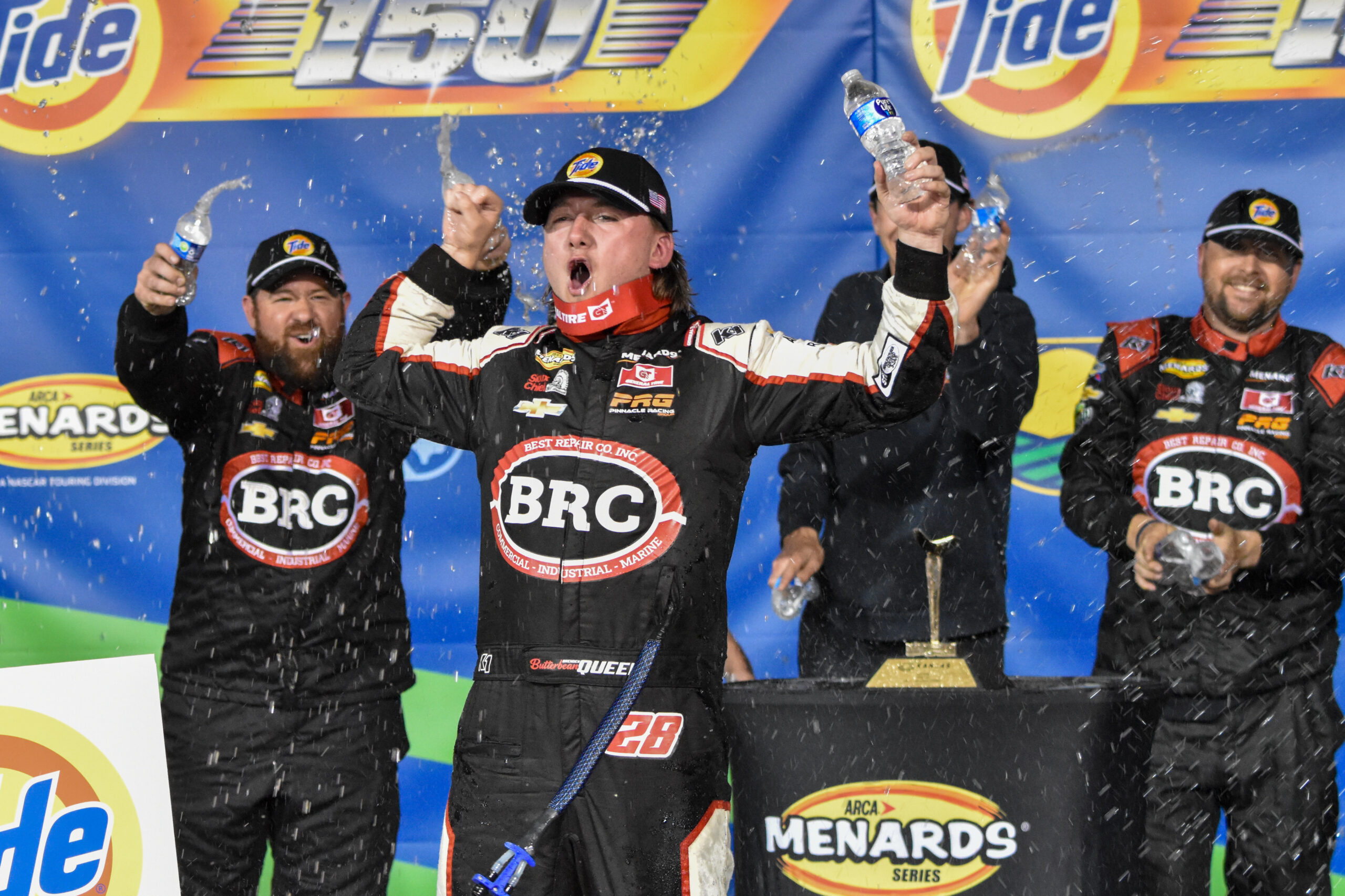 Brenden Queen took the win in Friday night's ARCA Menards Series Tide 150 at Kansas Speedway
