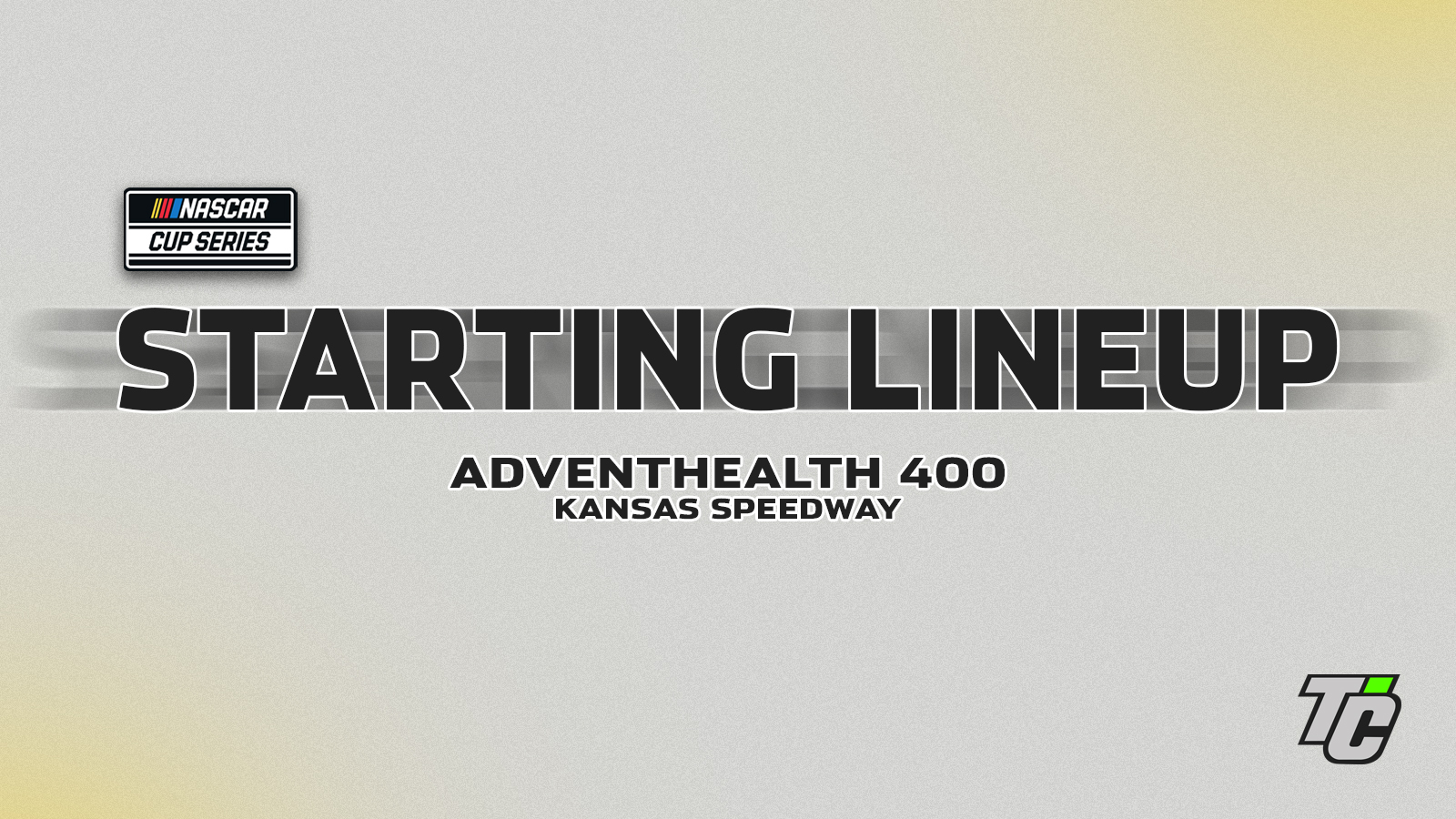 AdventHealth 400 starting lineup NASCAR Cup Series at Kansas Speedway