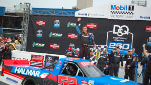 Stewart Friesen captured his fourth career NASCAR Craftsman Truck Series win in the DQS Solutions and Staffing 250 at Michigan International Speedway