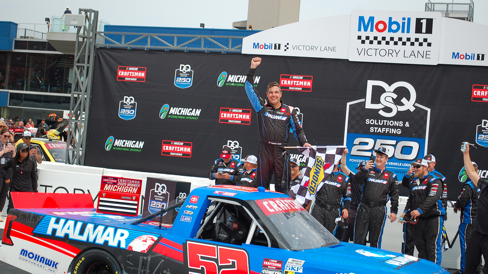 Stewart Friesen captured his fourth career NASCAR Craftsman Truck Series win in the DQS Solutions and Staffing 250 at Michigan International Speedway