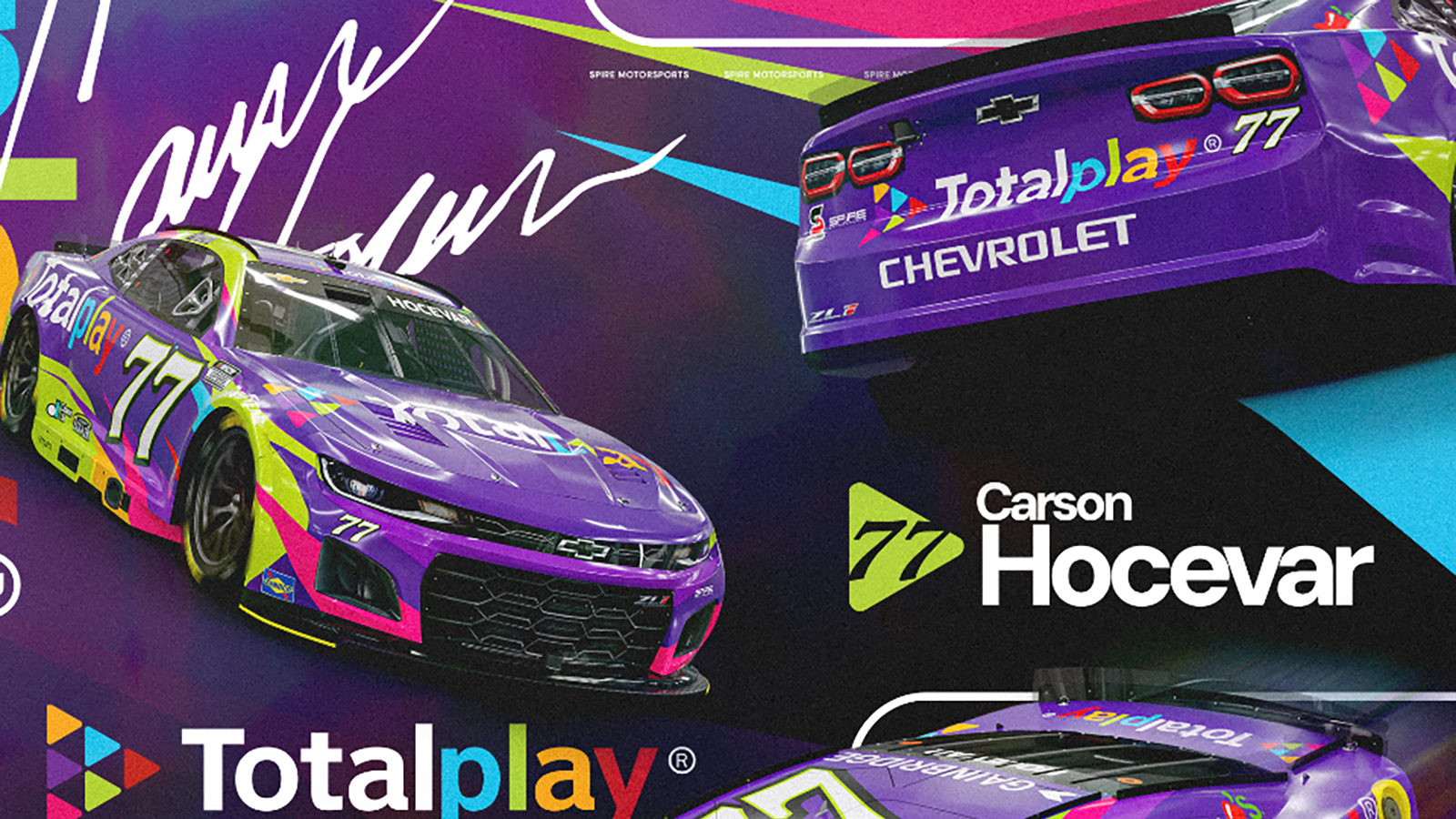 Carson Hocevar Spire Motorsports land Totalplay sponsorship for Mexico City NASCAR Cup Series race