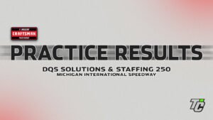 DQS Solutions and Staffing 250 practice results Michigan International Speedway NASCAR Craftsman Truck Series