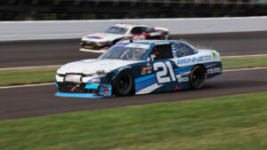 Will Austin Hill be suspended for intentionally crashing Aric Almirola in the NASCAR Xfinity Series race at Indianapolis Motor Speedway?