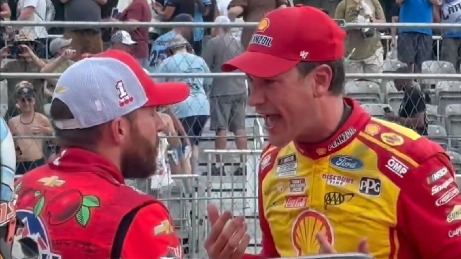 Joey Logano confronted Ross Chastain after late-race run-in at Grant Park 165 in Chicago