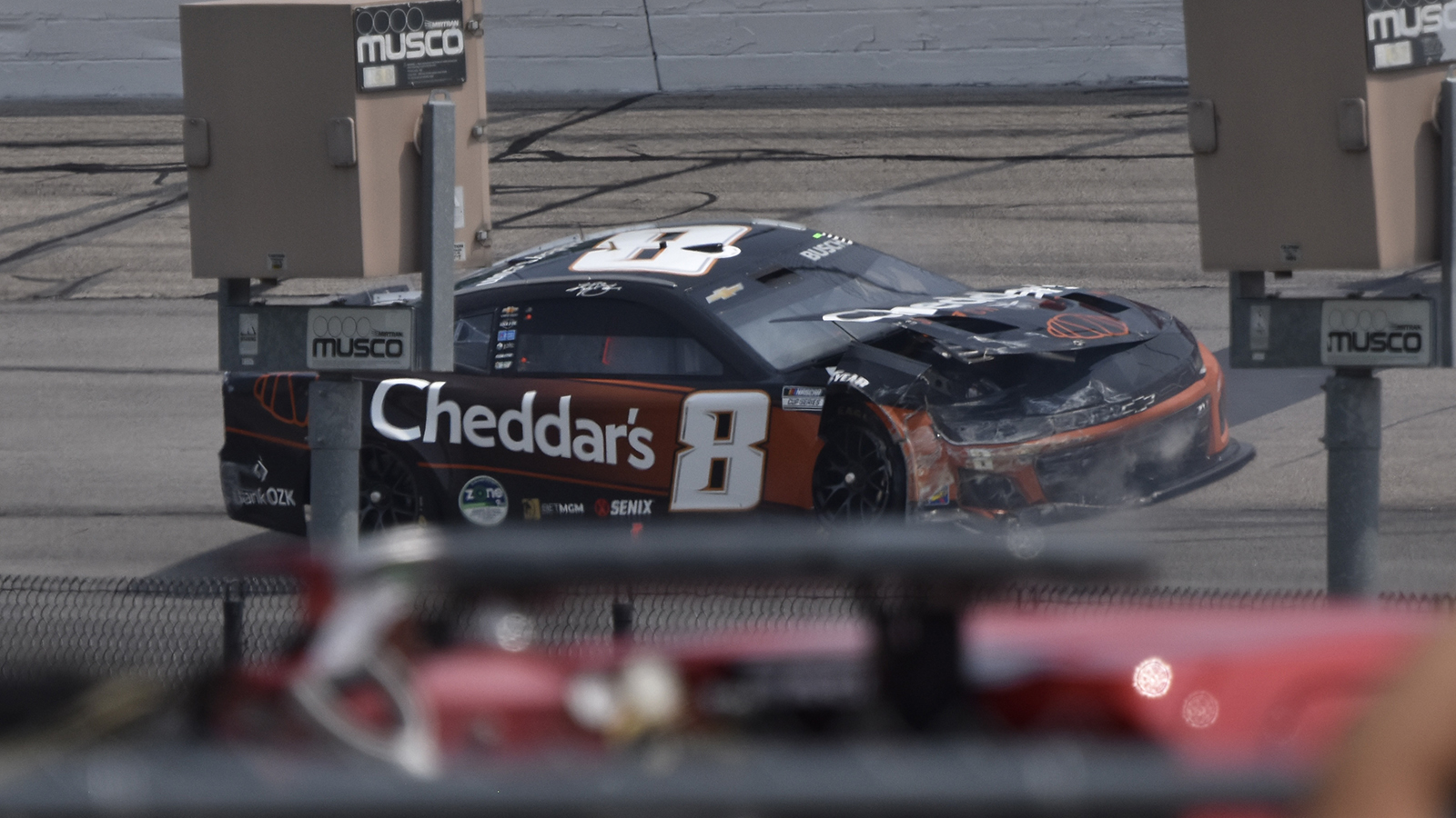 Kyle Busch suffered a hard crash at Iowa Speedway in NASCAR Cup Series practice for the Iowa Corn 350.