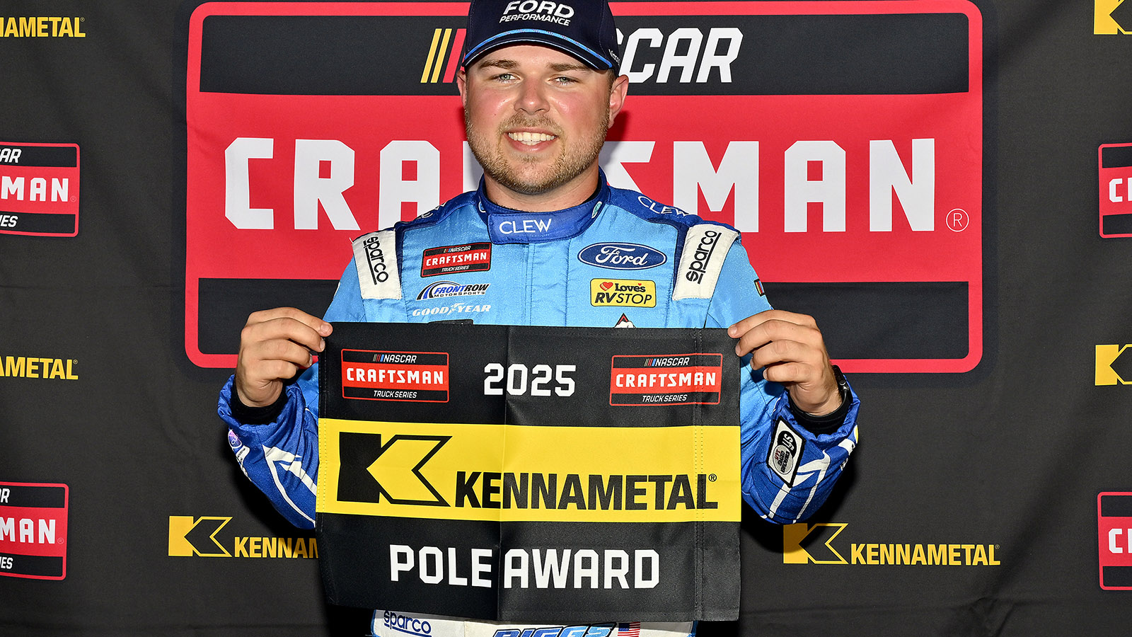 Layne Riggs will start from the pole in NASCAR Craftsman Truck Series Playoff opener at Darlington Raceway