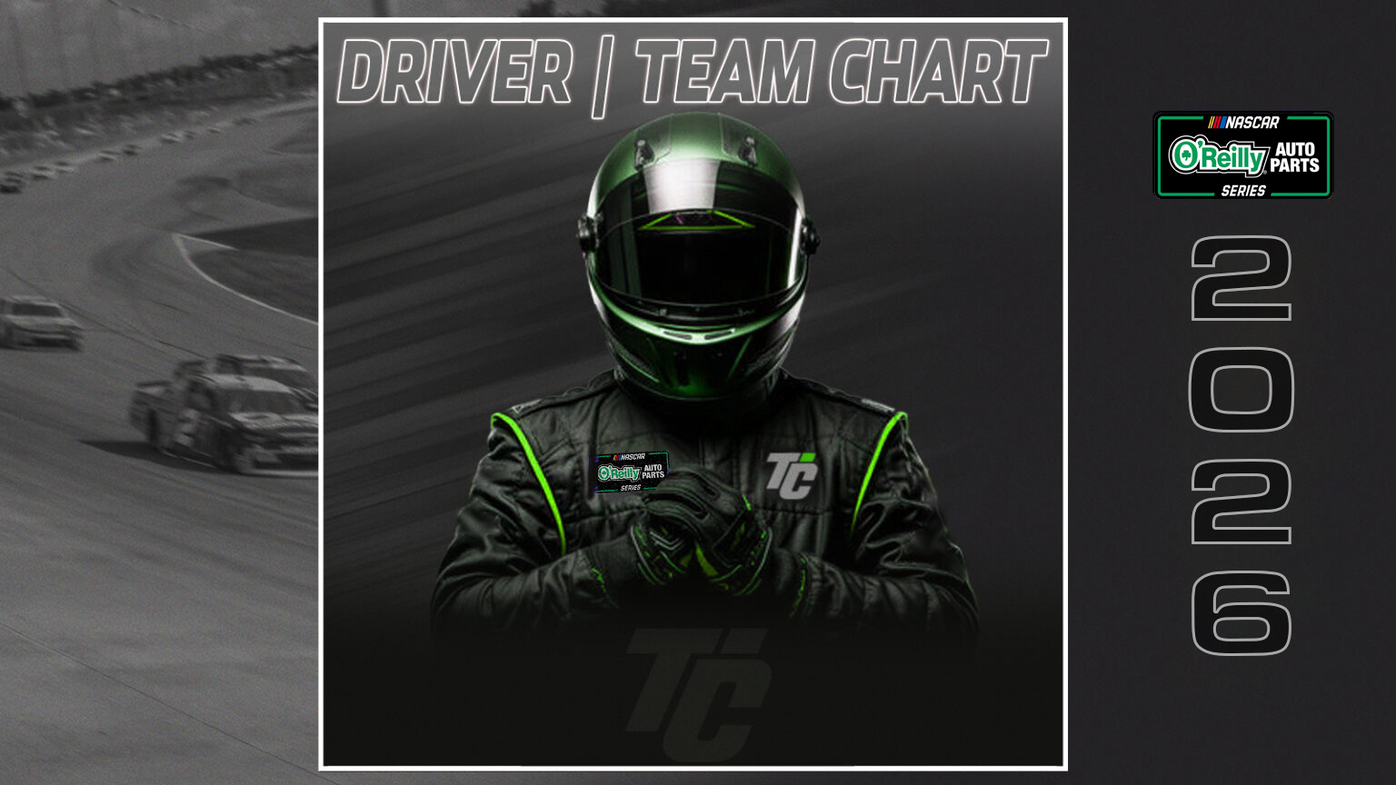 2026 NASCAR O'Reilly Auto Parts Series driver/team chart NASCAR Xfinity Series 2026