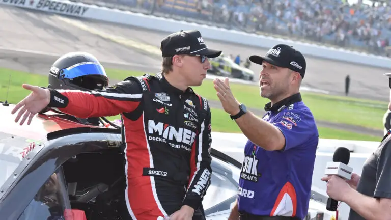 Ryan Bergenty, Zane Smith's crew chief, was not happy with Carson Hocevar after the Iowa Corn 350 at Iowa Speedway and confronted the driver on pit road after the race.