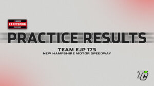 Team EJP 175 practice results NASCAR Craftsman Truck Series at New Hampshire Motor Speedway.