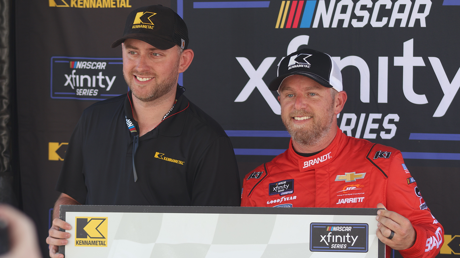 Justin Allgaier won the pole for Friday night's Food City 300 NASCAR Xfinity Series race at Bristol Motor Speedway