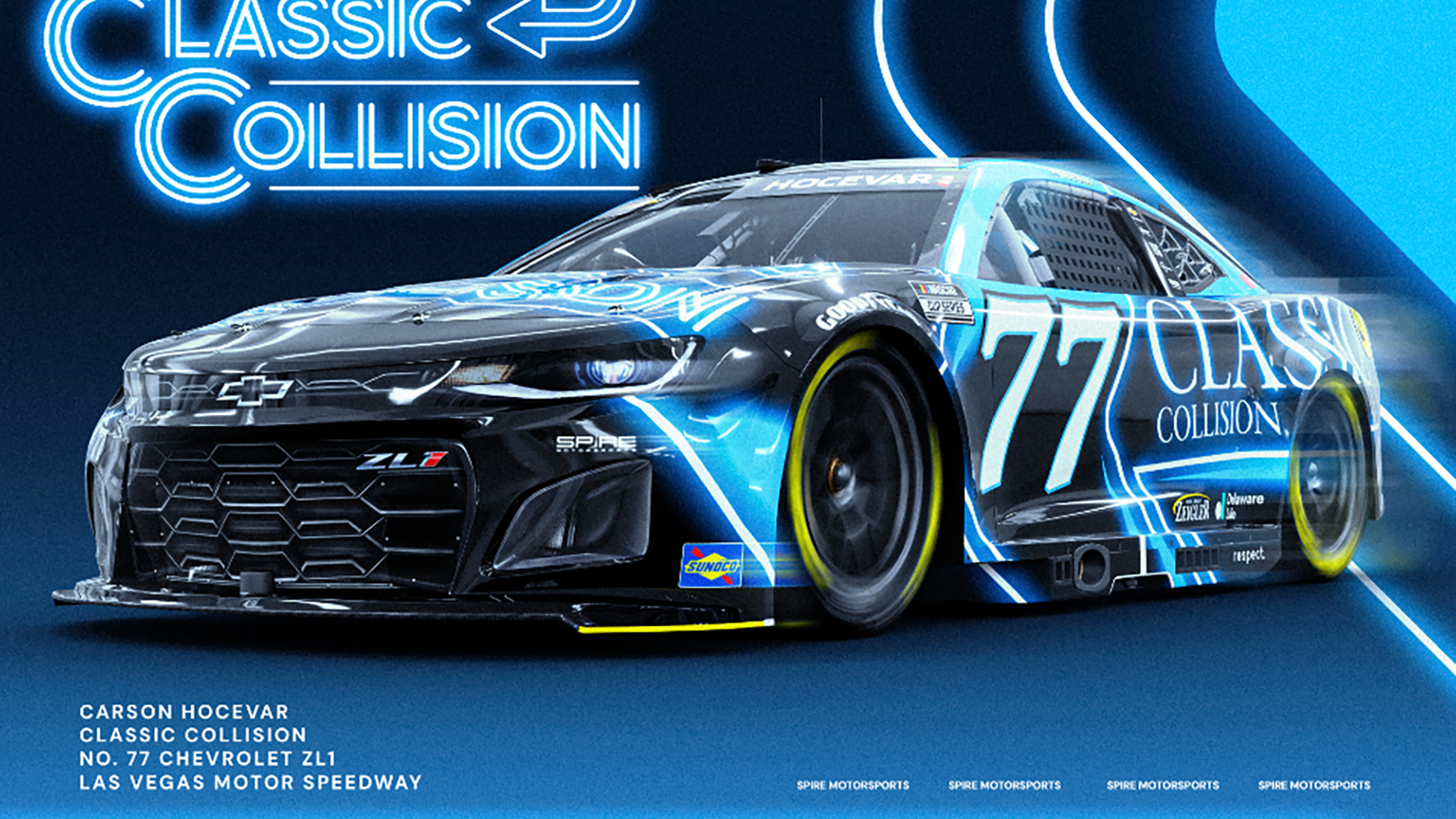 Carson Hocevar to pilot Classic Collision sponsored car at Las Vegas and Phoenix NASCAR Cup Series races.