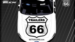 Garage 66 and Josh Bilicki will carry sponsorship from 66Trailers and Truan Equipment at the Charlotte Motor Speedway Roval.