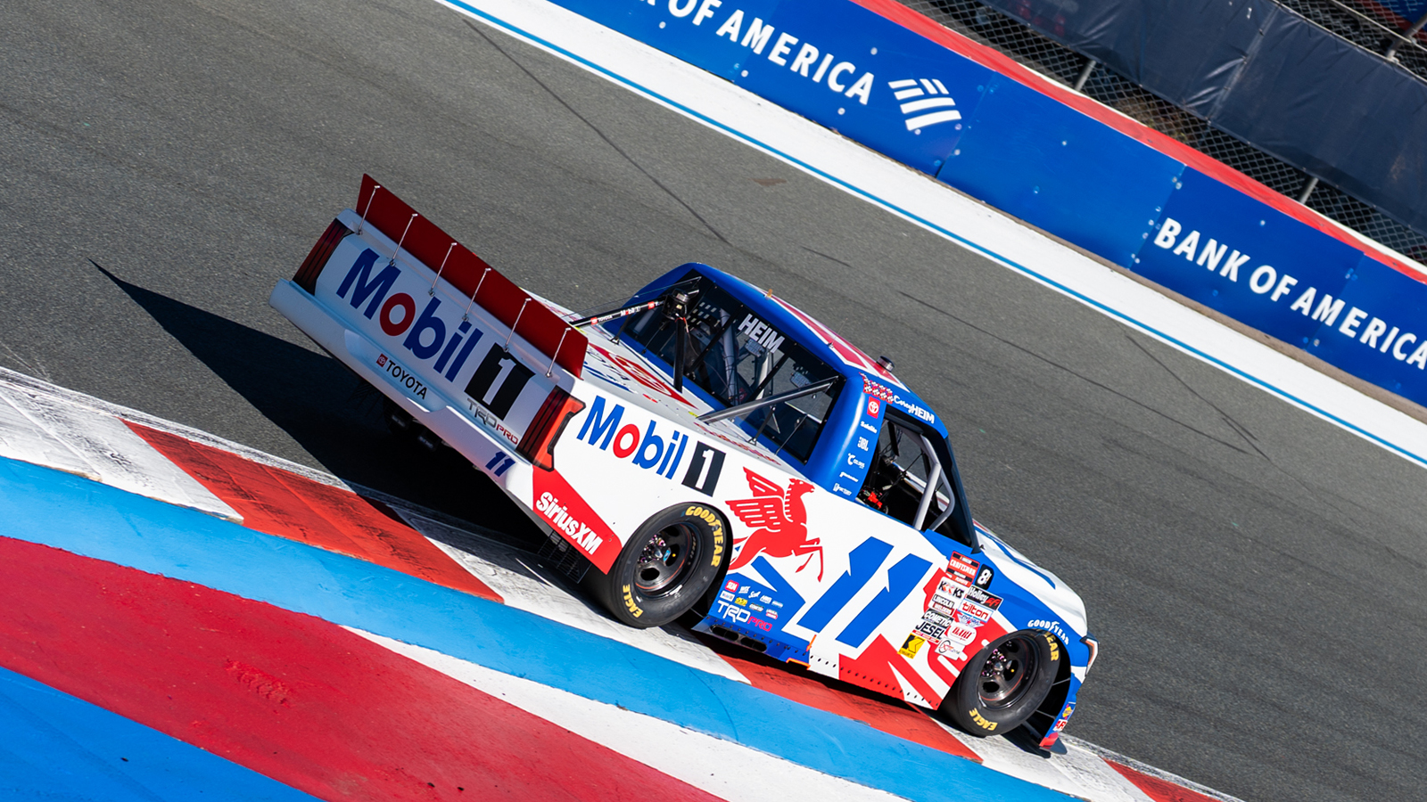 Corey Heim took the pole position for Friday's NASCAR Craftsman Truck Series EcoSave 250 at the Charlotte Motor Speedway Roval