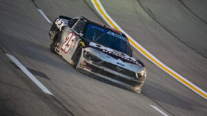 Harrison Burton driving the No. 25 AM Racing Ford at Atlanta Motor Speedway