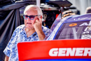 Bill Venturini Sr. in the garage at the Las Vegas Bull Ring.