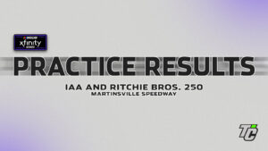 IAA and Ritchie Bros. 250 practice results NASCAR Xfinity Series race at Martinsville Speedway