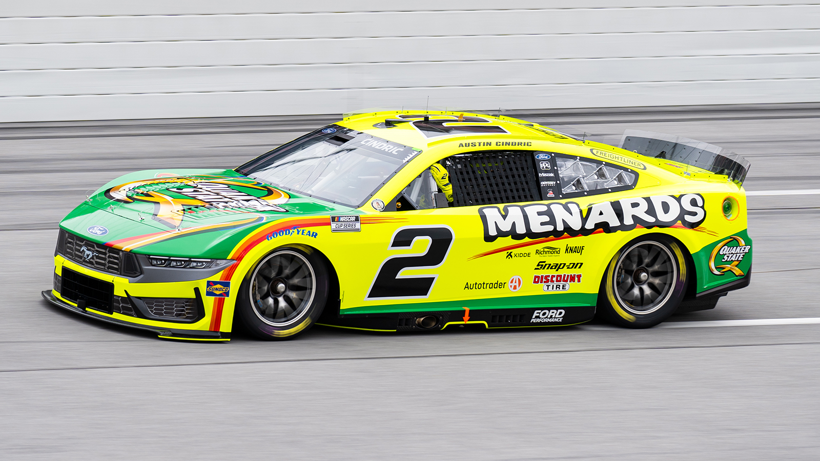 Austin Cindric 2025 Menards / Quaker State paint scheme Team Penske NASCAR Cup Series