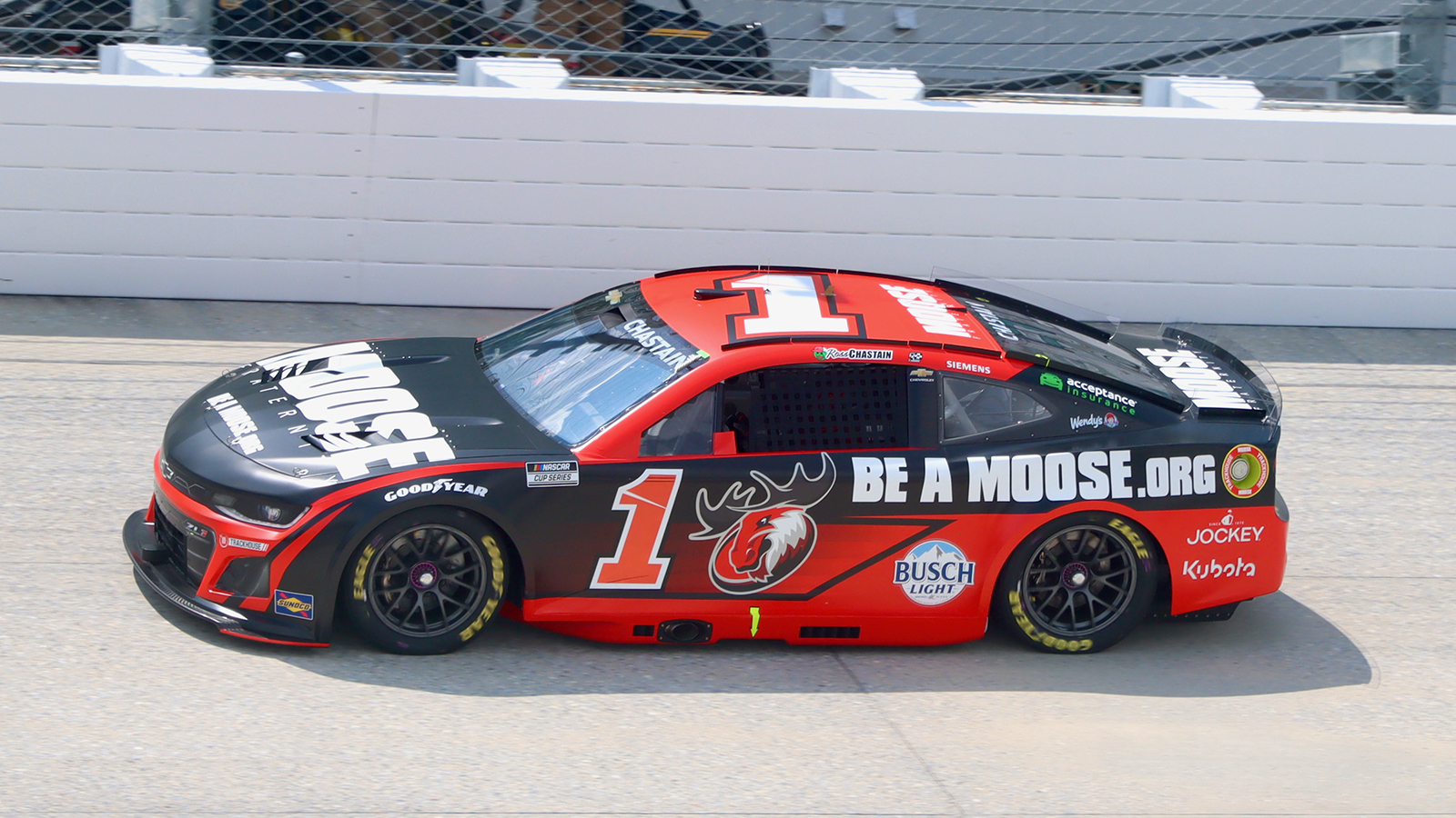 Ross Chastain 2025 Moose Fraternity paint scheme Trackhouse Racing NASCAR Cup Series