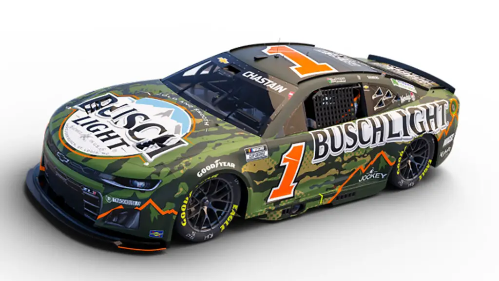 Ross Chastain 2025 Busch Light Hunting paint scheme Trackhouse Racing NASCAR Cup Series