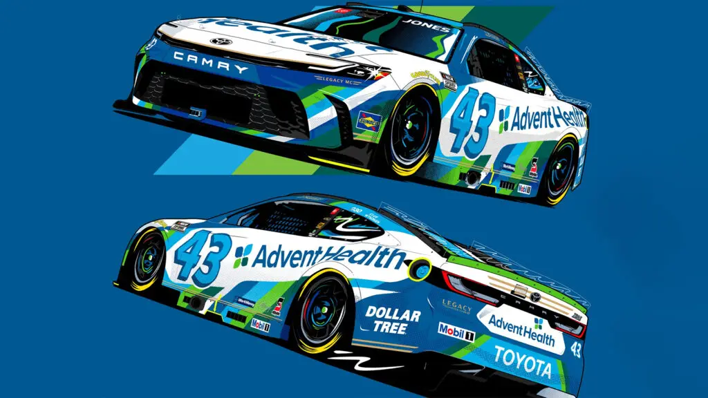 Erik Jones 2026 AdventHealth paint scheme LEGACY MOTOR CLUB NASCAR Cup Series
