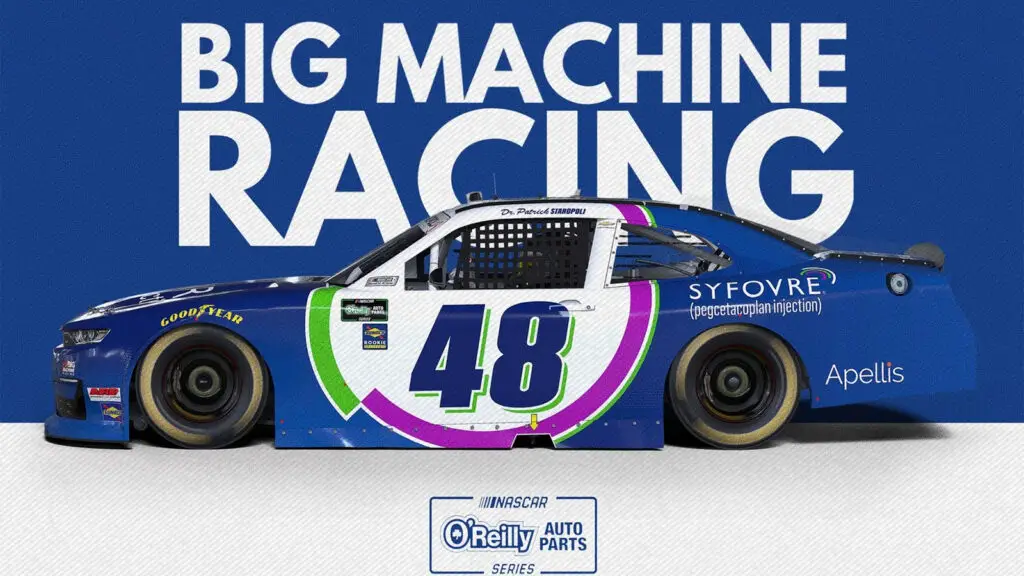Patrick Staropoli 2026 Syfovre paint scheme Big Machine Racing NASCAR O'Reilly Auto Parts Series