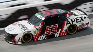 David Starr will pilot the No. 53 APEX Wireless Chevrolet for Joey Gase Motorsports in the NASCAR O'Reilly Auto Parts Series race at Daytona.