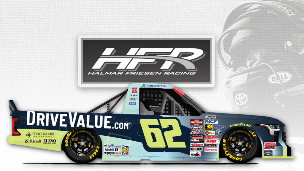 John Hunter Nemechek 2026 DriveValue.com paint scheme Halmar Friesen Racing NASCAR Craftsman Truck Series