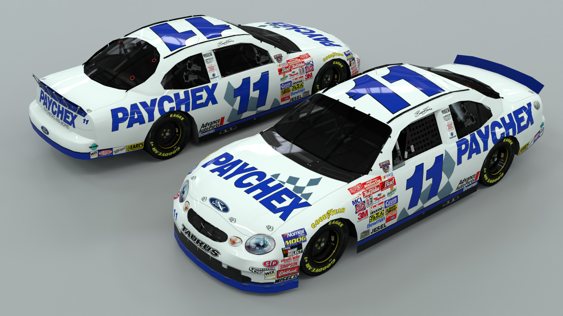 Brett Bodine 1998 Paychex paint scheme Brett Bodine Racing NASCAR Winston Cup Series