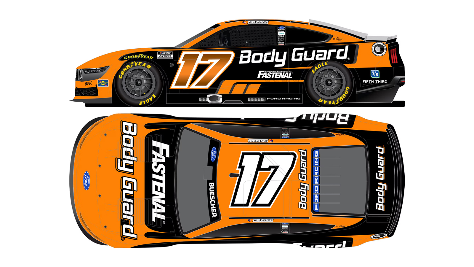 Chris Buescher 2026 Fastenal Body Guard paint scheme RFK Racing NASCAR Cup Series