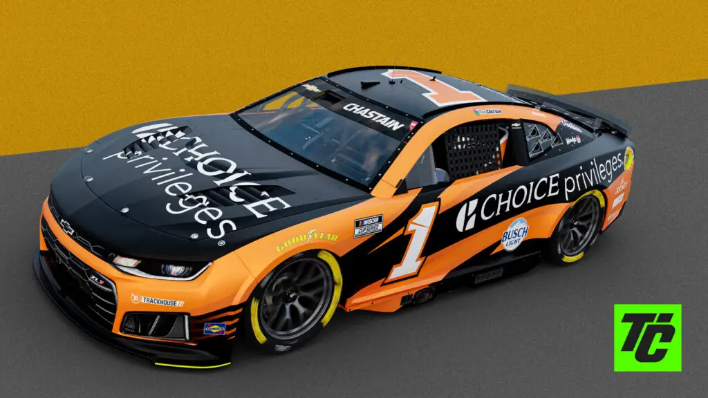 Ross Chastain 2026 Choice Privileges paint scheme Trackhouse Racing NASCAR Cup Series