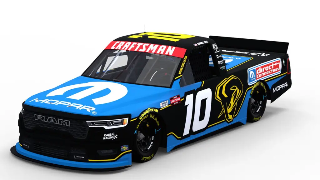 Daniel Dye 2026 Mopar paint scheme Kaulig Racing NASCAR Craftsman Truck Series