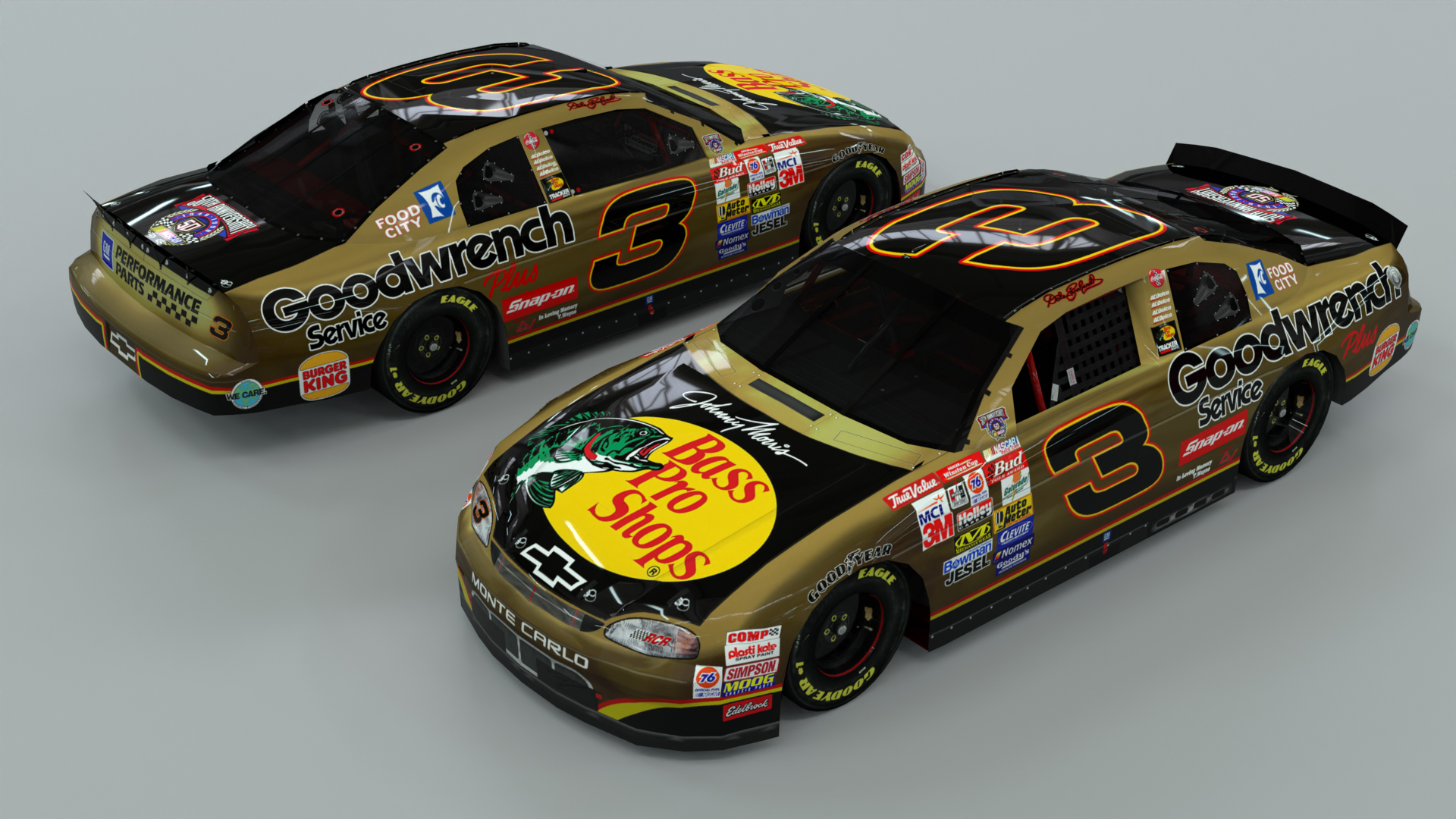 Dale Earnhardt 1998 Bass Pro Shops paint scheme Richard Childress Racing The Winston NASCAR Winston Cup Series