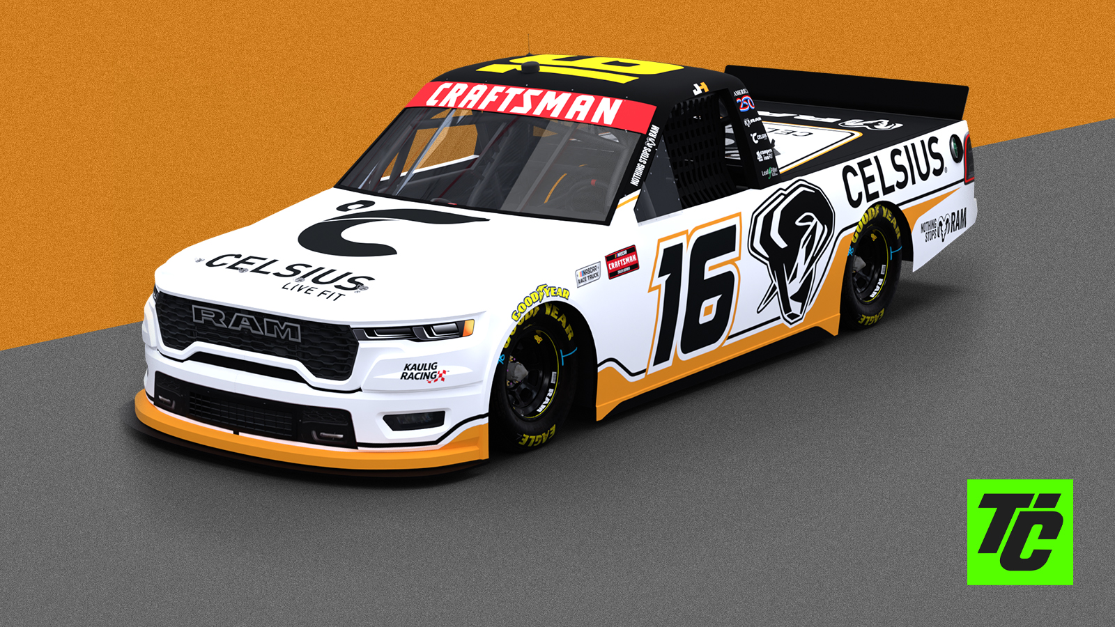 Justin Haley 2026 celsius paint scheme Kaulig Racing NASCAR Craftsman Truck Series