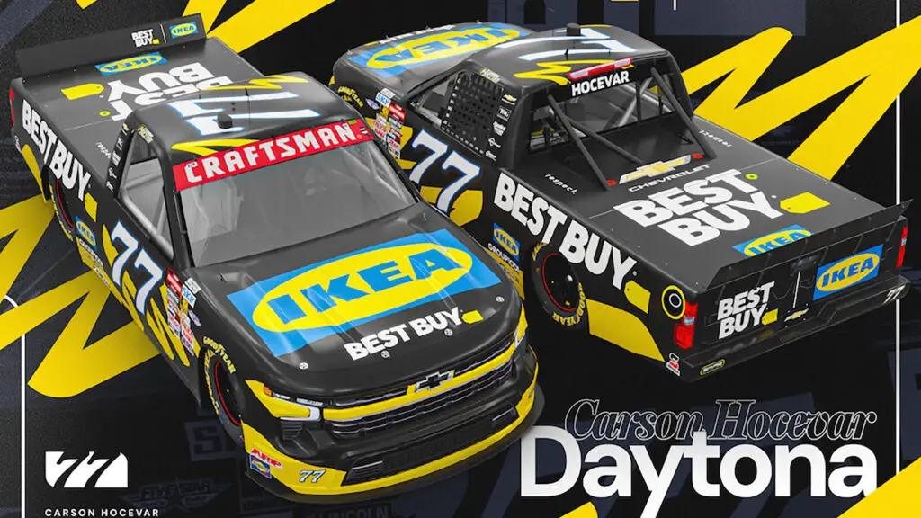 Carson Hocevar 2026 IKEA Best Buy paint scheme Spire Motorsports NASCAR Craftsman Truck Series